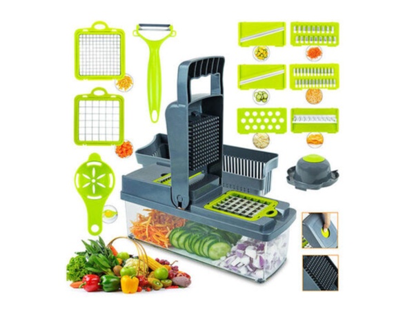 0702 4 in 1 Electric Vegetable Cutter Set Electric Food Chopper Vegetable  Fruit Slicer